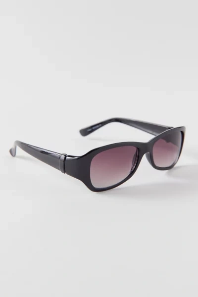 Shop Urban Renewal Vintage Slim Rectangle Sunglasses In Black