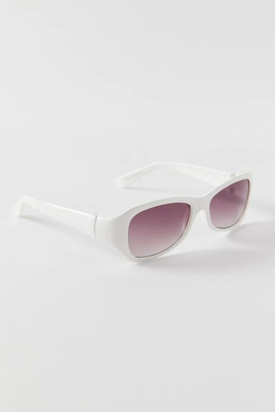 Shop Urban Renewal Vintage Slim Rectangle Sunglasses In White