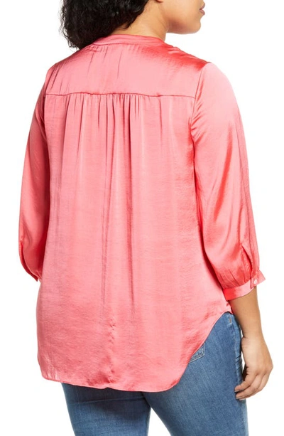 Shop Vince Camuto Rumple Satin Blouse In Lush Coral