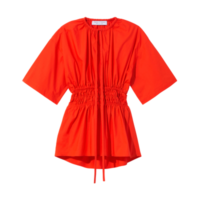 Shop Proenza Schouler White Label Drawstring Blouse In Bright Orange