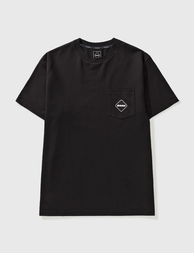 Shop F.c. Real Bristol Vertical Logo Pocket T-shirt In Black