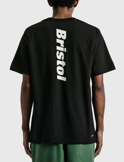 Shop F.c. Real Bristol Vertical Logo Pocket T-shirt In Black