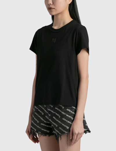Shop Alexander Wang T Essential Jersey Shrunk T-shirt In Black