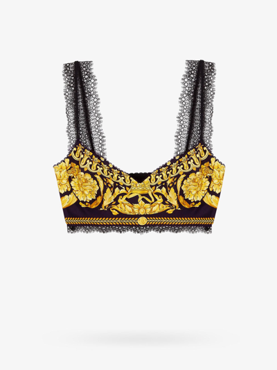 Shop Versace Top In Gold