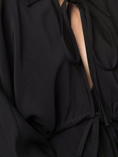 Shop Ami Alexandre Mattiussi Front Tie-fastening Dress In Black