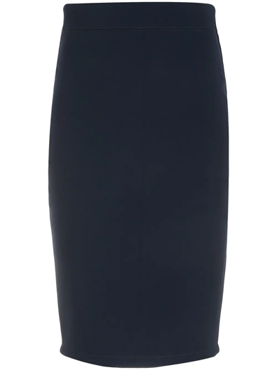 Shop Gloria Coelho High-waist Pencil Skirt In Blue