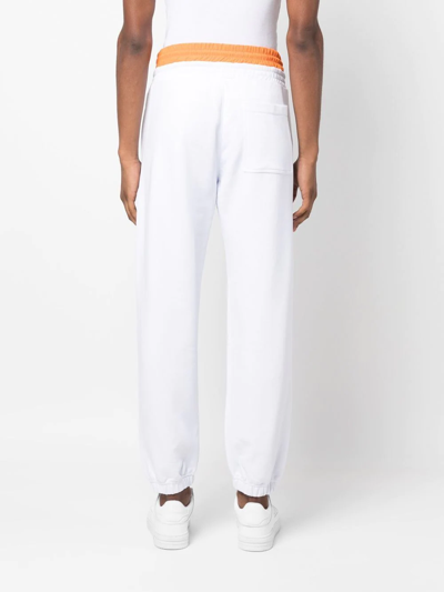 Shop Msgm Double Waistband Track Pants In Weiss