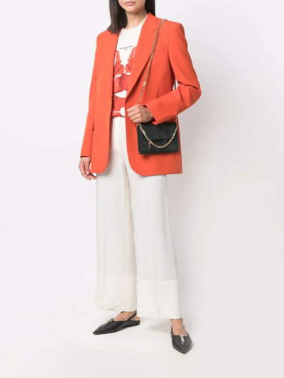 Shop Stella Mccartney Single-breasted Tailored Blazer In Orange