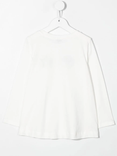 Chiara Ferragni Wink Logo-embroidered Long-sleeve T-shirt In Weiss