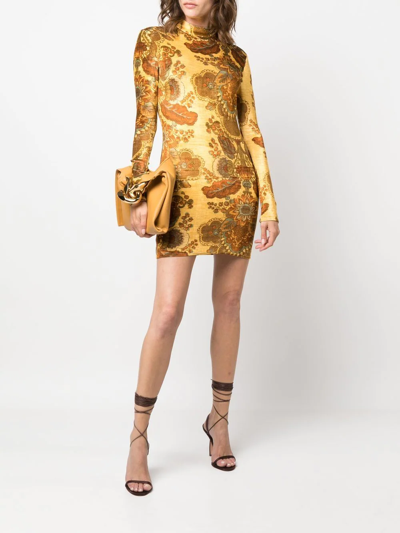 Shop Kwaidan Editions All-over Graphic-print Dress In Gelb