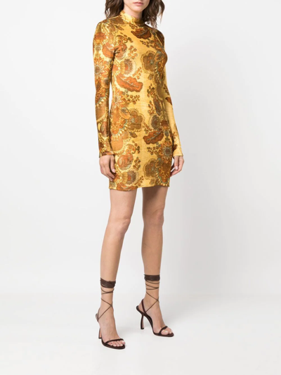 Shop Kwaidan Editions All-over Graphic-print Dress In Gelb