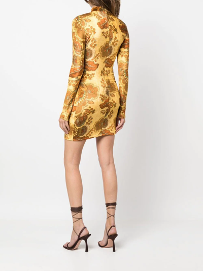 Shop Kwaidan Editions All-over Graphic-print Dress In Gelb