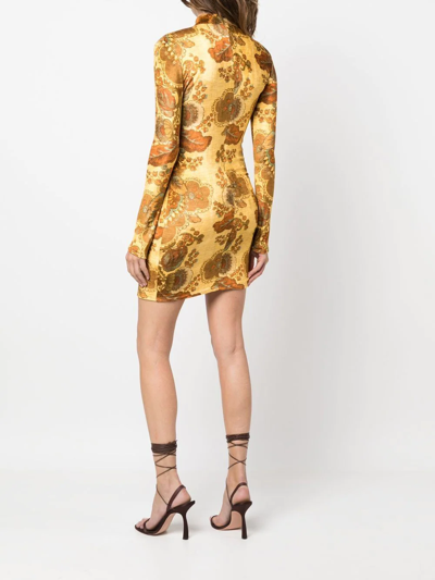 Kwaidan Editions All-over Graphic-print Dress In Gelb