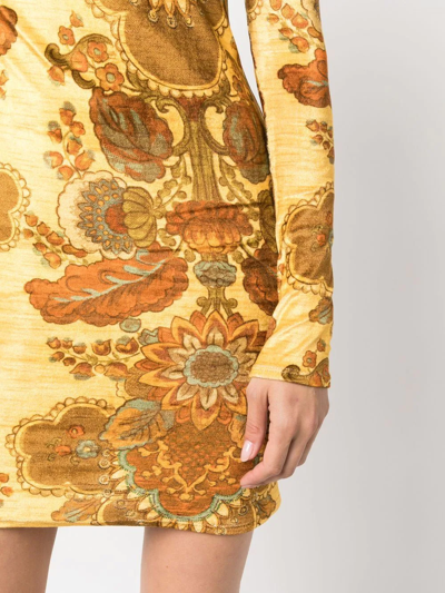 Kwaidan Editions All-over Graphic-print Dress In Gelb