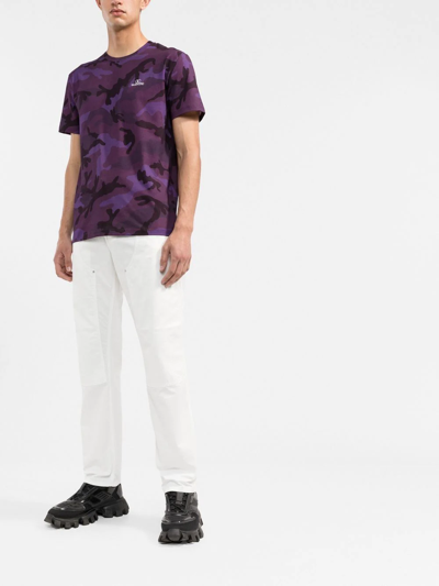 Valentino Camouflage-print Cotton T-shirt In Violett