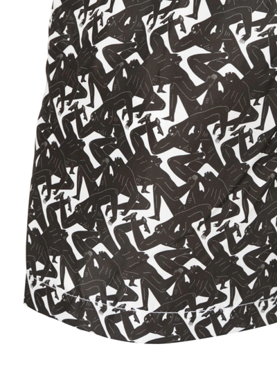 Shop Arrels Barcelona Abstract-print Drawstring-waist Swim Shorts In Schwarz