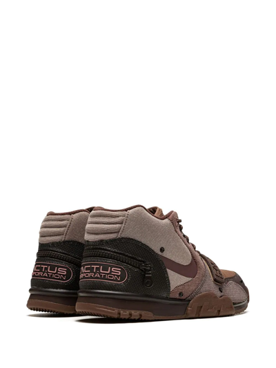 Shop Nike X Travis Scott Air Trainer 1 Sp "coriander" Sneakers In Brown