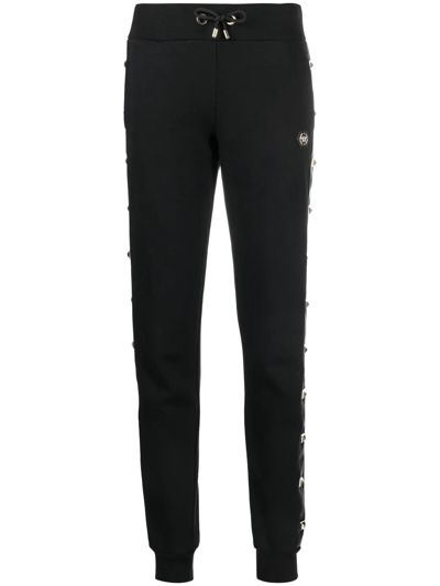 Shop Philipp Plein Studded Side Panel Track Pants In Schwarz