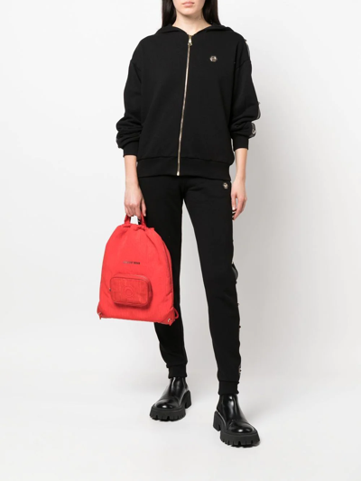 Philipp Plein Studded Side Panel Track Pants In Schwarz