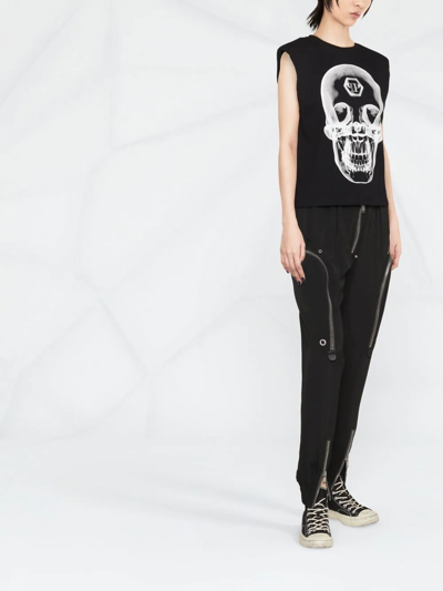 Philipp Plein Graphic-print Sleeveless Top In Schwarz