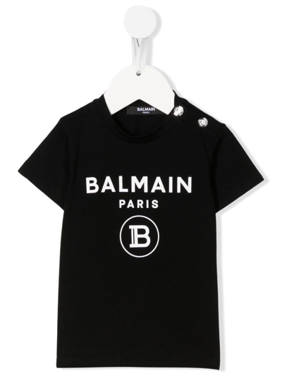 Shop Balmain Logo-print T-shirt In Schwarz