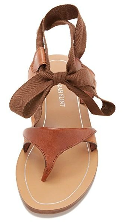 Shop Sarah Flint Saddle Grear Lace Up Sandals In Saddle/bark