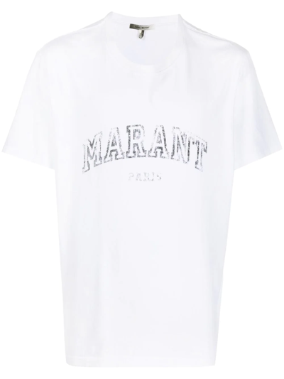 Shop Isabel Marant Logo-print T-shirt In Weiss