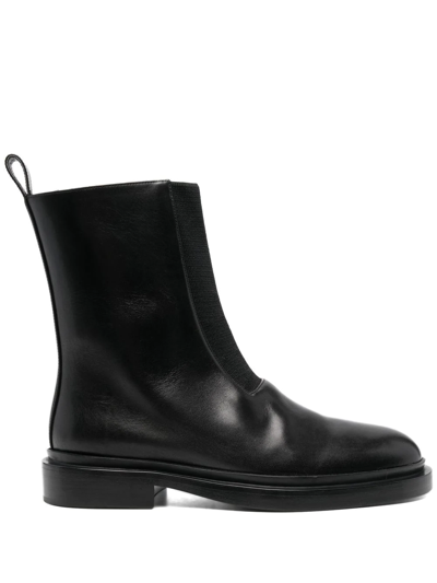 Shop Jil Sander Chunky Leather Boots In Schwarz