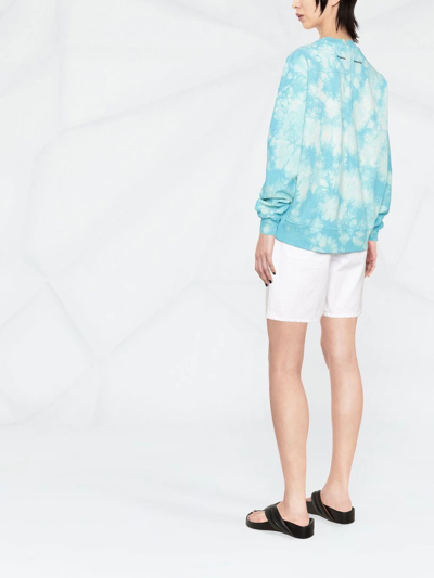 Shop Proenza Schouler White Label Tie-dye Cotton Sweatshirt In Blau