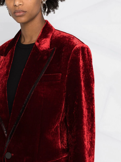 Shop Dsquared2 Embellished-trim Velvet Blazer In Rot