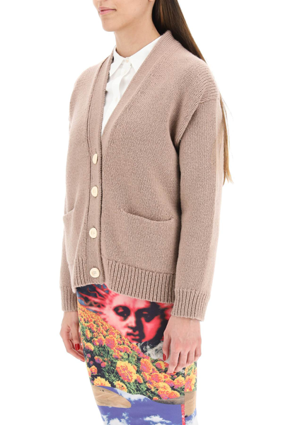 Shop Acne Studios Wool Blend Cardigan In Brown