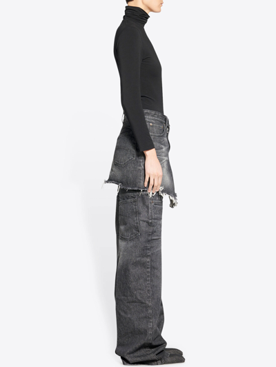 Shop Balenciaga Cut Up Mini Skirt In Black