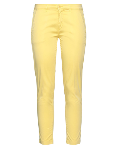 Shop Barba Napoli Woman Pants Yellow Size 29 Cotton, Elastane