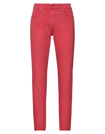 Shop Boggi Milano Man Pants Red Size 33 Cotton, Elastane