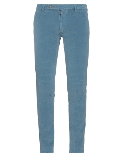 Shop Berwich Man Pants Pastel Blue Size 32 Cotton, Elastane