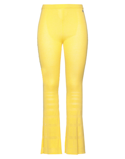 Shop La Kore Woman Pants Yellow Size S Viscose