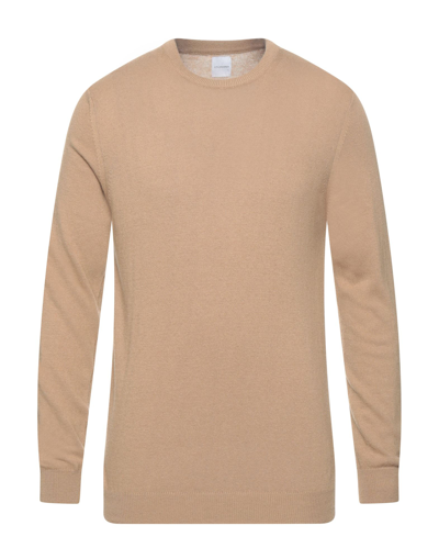 Shop Stilosophy Man Sweater Camel Size Xl Viscose, Wool, Polyamide, Cashmere In Beige
