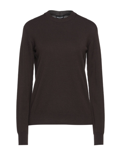 Shop Giorgio Armani Woman Sweater Dark Brown Size 8 Cashmere