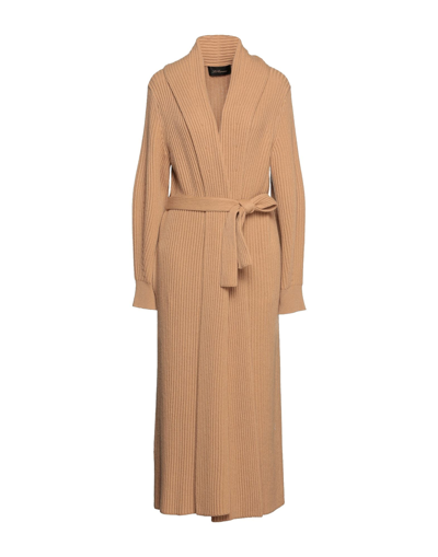 Shop Les Copains Woman Cardigan Camel Size S Virgin Wool, Cashmere In Beige
