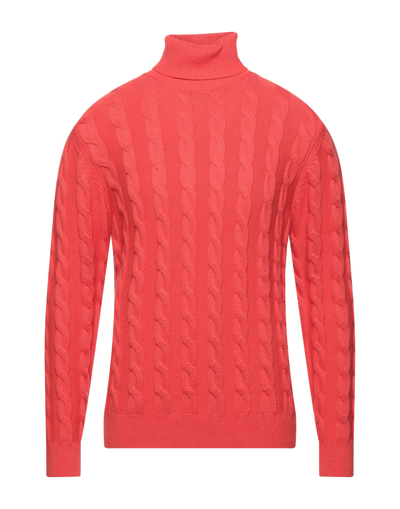 Shop Cashmere Company Man Turtleneck Coral Size 46 Wool, Cashmere In Red