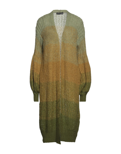 Shop Vanessa Scott Woman Cardigan Military Green Size Onesize Acrylic, Polyamide, Wool, Mohair Wool
