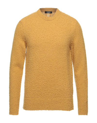 Shop +39 Masq Man Sweater Ocher Size L Wool, Polyamide In Yellow