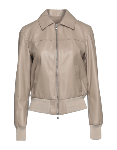 Shop Masterpelle Woman Jacket Grey Size 8 Soft Leather