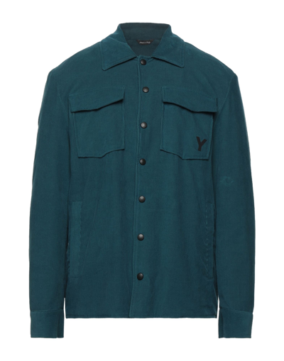 Shop Yoon Man Shirt Deep Jade Size 42 Cotton In Green