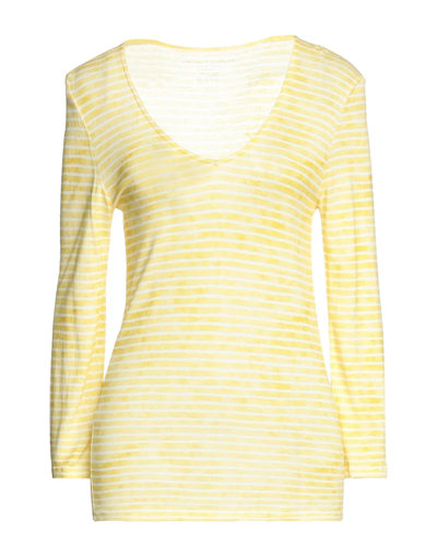 Shop Majestic Filatures Woman T-shirt Yellow Size 2 Viscose, Linen