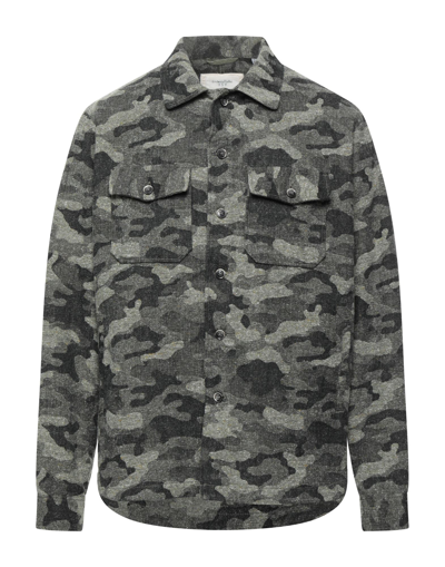 Shop Tintoria Mattei 954 Man Shirt Dark Green Size 16 Cotton, Polyester, Acetate