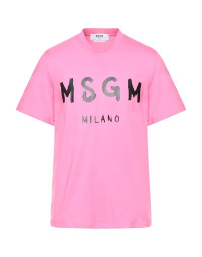 Shop Msgm T-shirts In Fuchsia