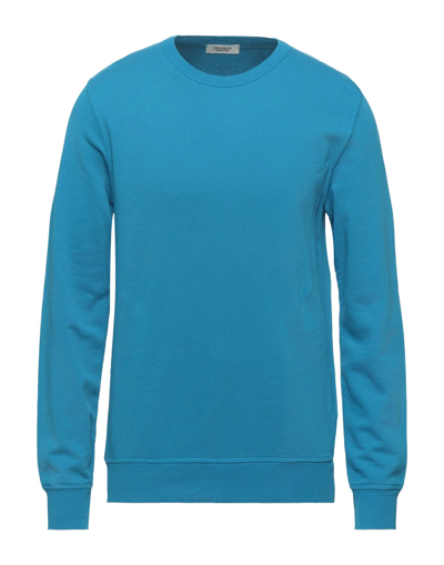 Shop Crossley Man Sweatshirt Azure Size M Cotton In Blue