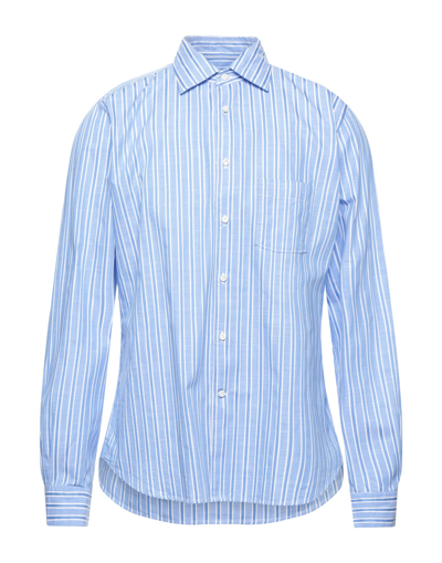 Shop Borsa Man Shirt Azure Size 15 ½ Cotton In Blue