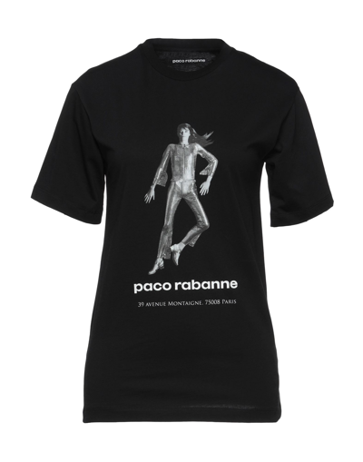 Shop Rabanne Woman T-shirt Black Size L Organic Cotton